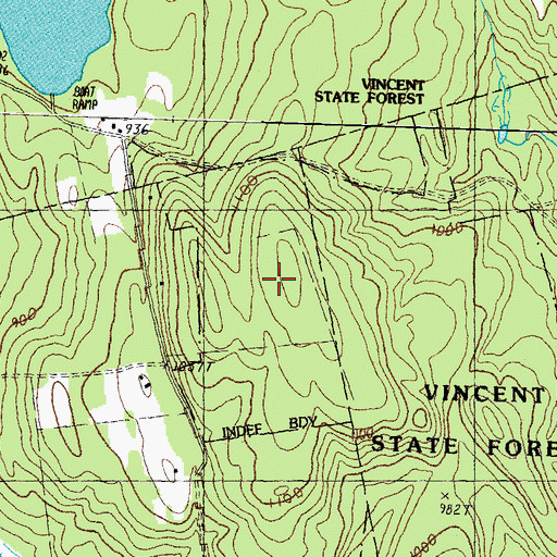 Topographic Map of Vincent State Forest, NH