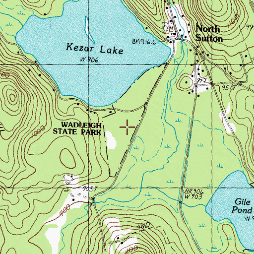 Topographic Map of Wadleigh State Park, NH
