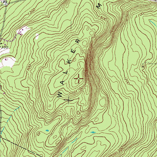 Topographic Map of Walker Mountain, NH