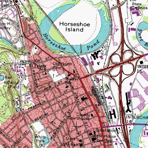 Topographic Map of Walker School, NH