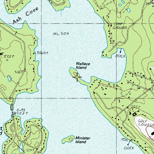 Topographic Map of Wallace Island, NH