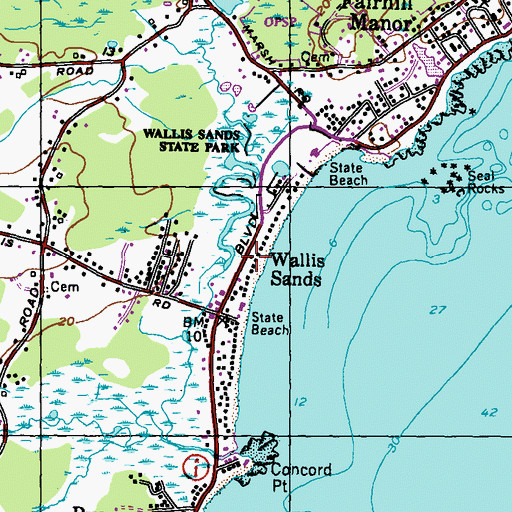 Topographic Map of Wallis Sands, NH