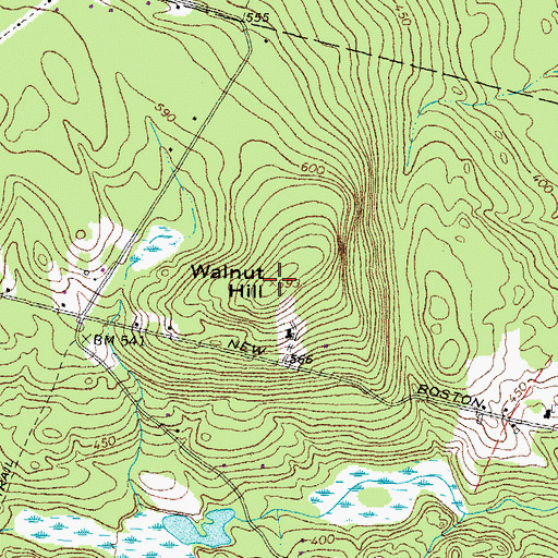 Topographic Map of Walnut Hill, NH