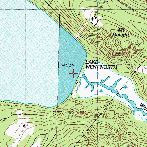 Topographic Map of Warren Brook, NH