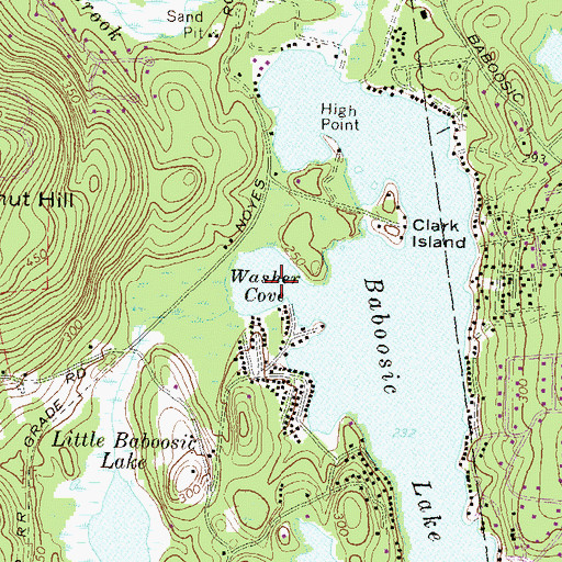 Topographic Map of Washer Cove, NH