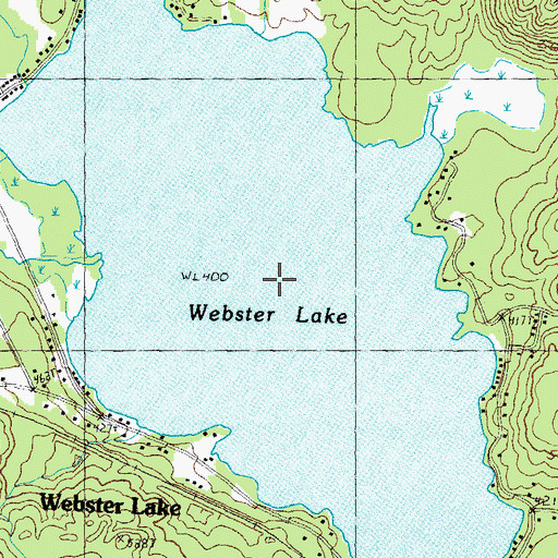 Topographic Map of Webster Lake, NH