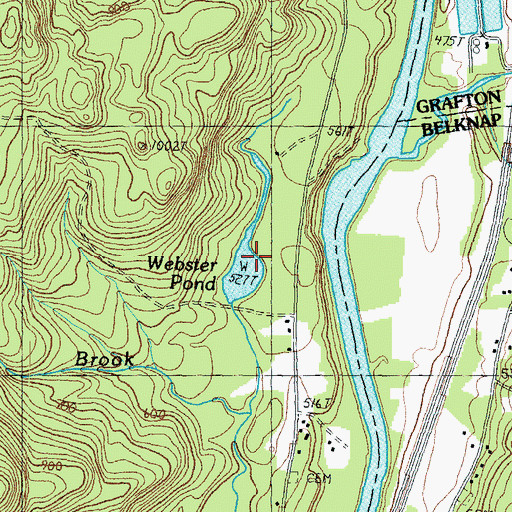 Topographic Map of Webster Pond, NH