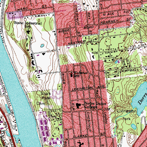 Topographic Map of Webster School, NH