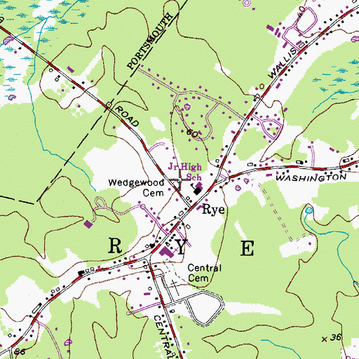 Topographic Map of Wedgewood Cemetery, NH