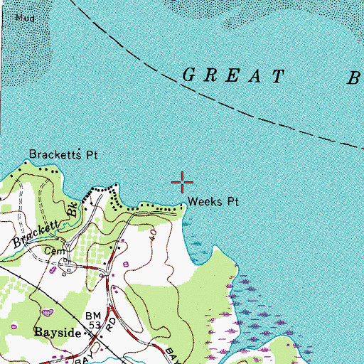 Topographic Map of Weeks Point, NH