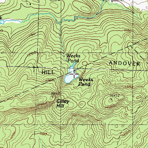 Topographic Map of Weeks Pond, NH