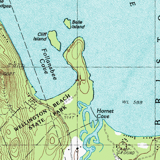 Topographic Map of Wellington State Park, NH