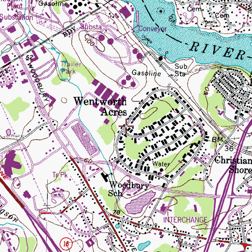 Topographic Map of Wentworth Acres, NH