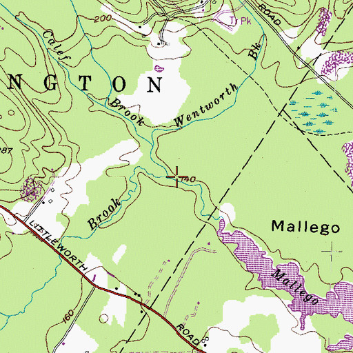 Topographic Map of Wentworth Brook, NH