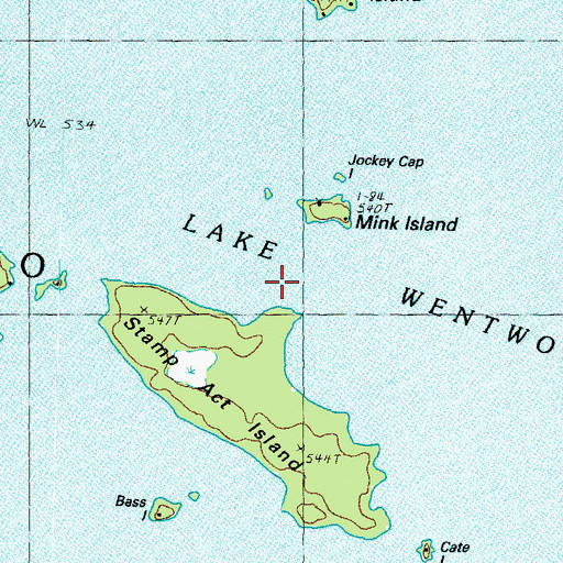 Topographic Map of Lake Wentworth, NH