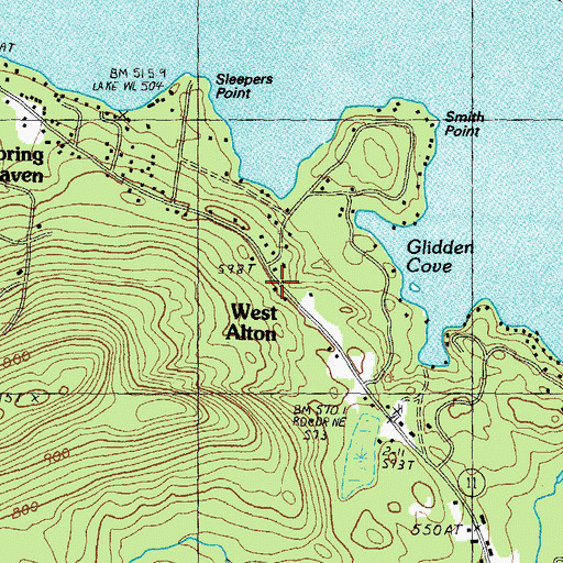 Topographic Map of West Alton, NH