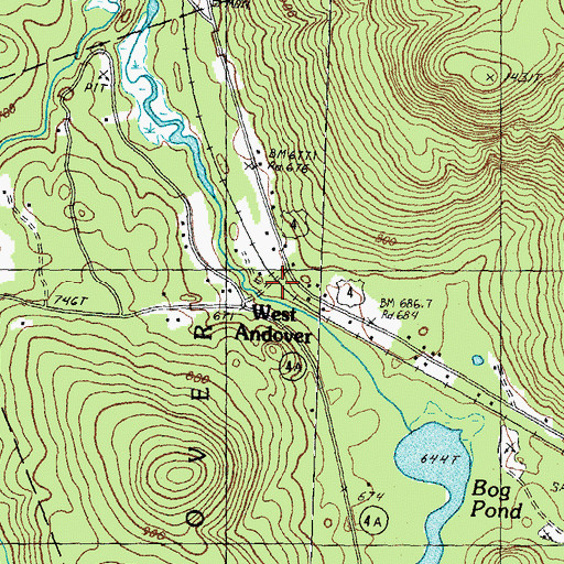 Topographic Map of West Andover, NH