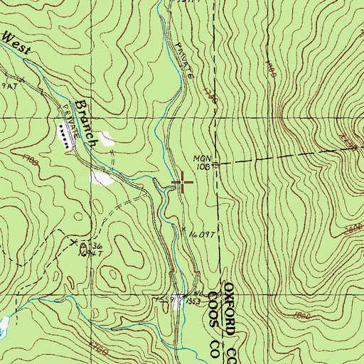 Topographic Map of West Branch Abbott Brook, NH