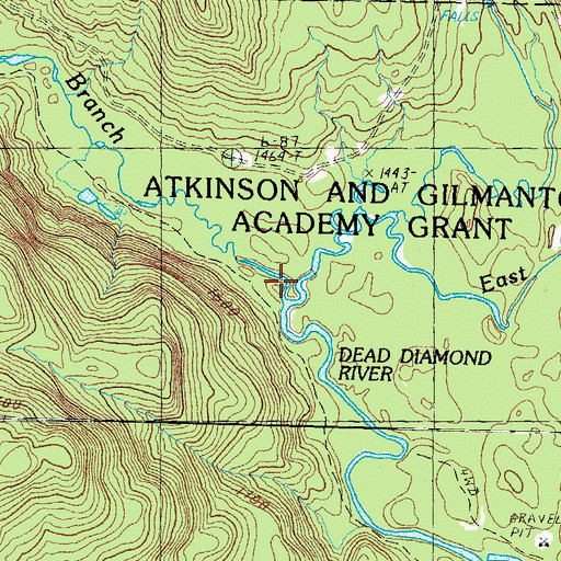 Topographic Map of West Branch Dead Diamond, NH