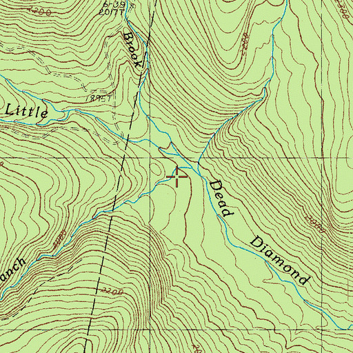 Topographic Map of West Branch Little Dead Diamond River, NH