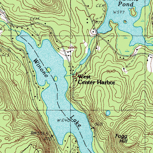 Topographic Map of West Center Harbor, NH