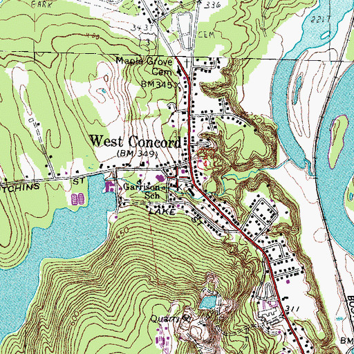 Topographic Map of West Concord, NH