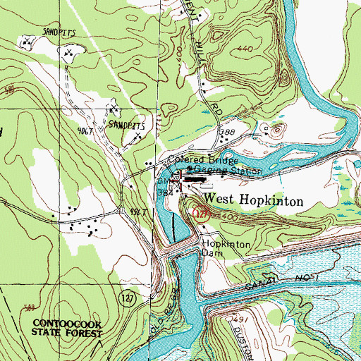 Topographic Map of West Hopkinton, NH