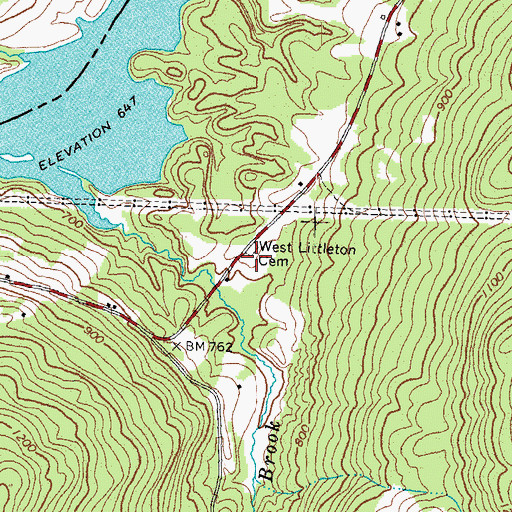 Topographic Map of West Littleton Cemetery, NH