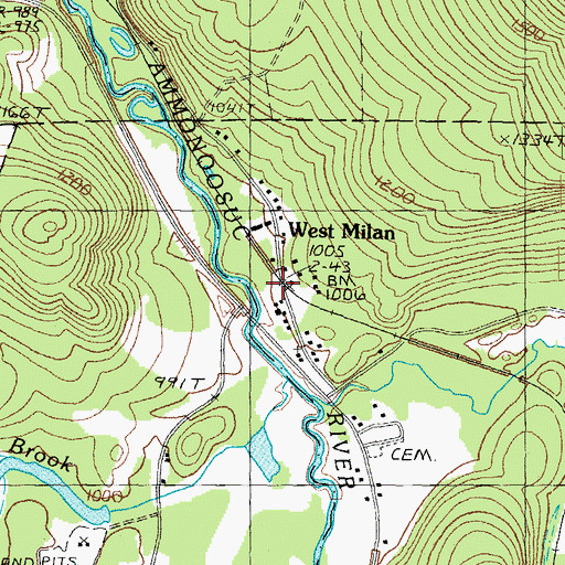 Topographic Map of West Milan, NH
