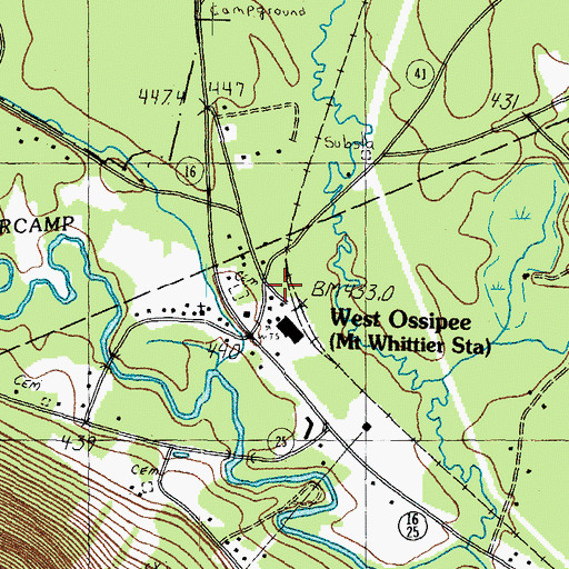Topographic Map of West Ossipee, NH