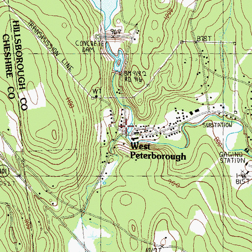 Topographic Map of West Peterborough, NH