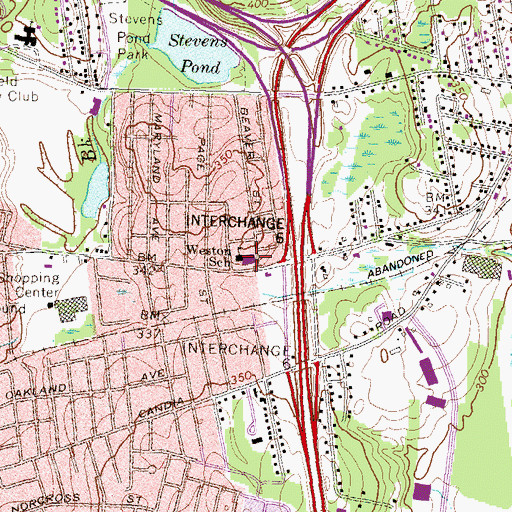Topographic Map of Weston Elementary School, NH