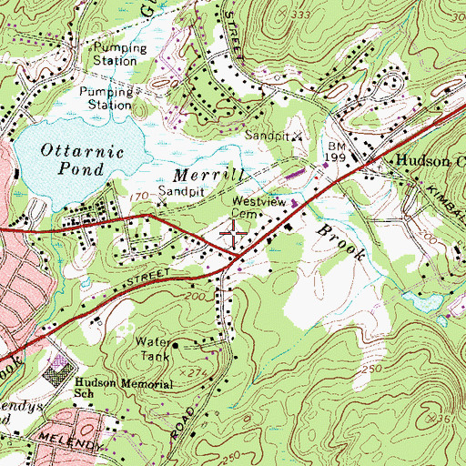 Topographic Map of Westview Cemetery, NH