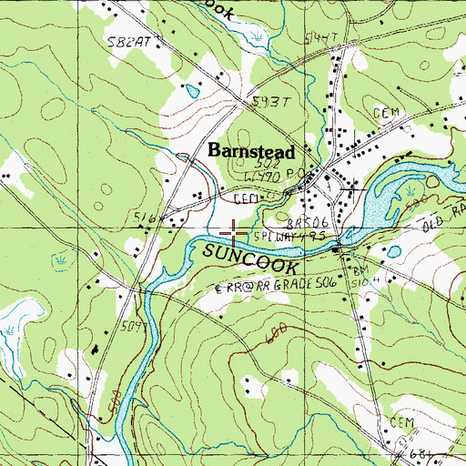 Topographic Map of Wheeler Brook, NH
