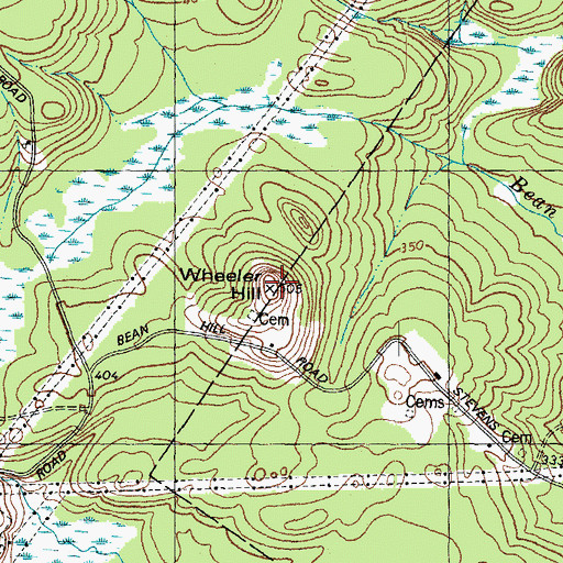 Topographic Map of Wheeler Hill, NH