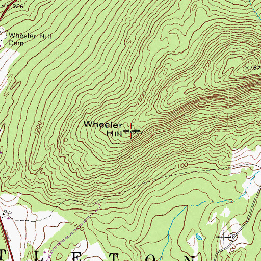 Topographic Map of Wheeler Hill, NH