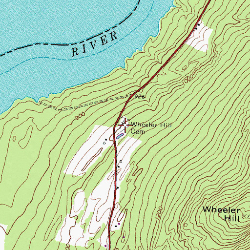 Topographic Map of Wheeler Hill Cemetery, NH