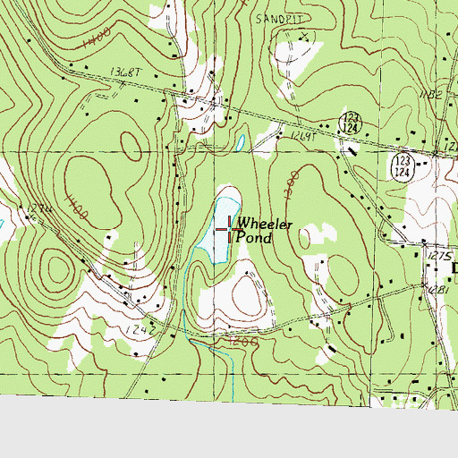 Topographic Map of Wheeler Pond, NH