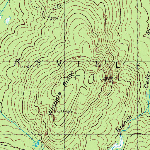 Topographic Map of Whipple Ridge, NH