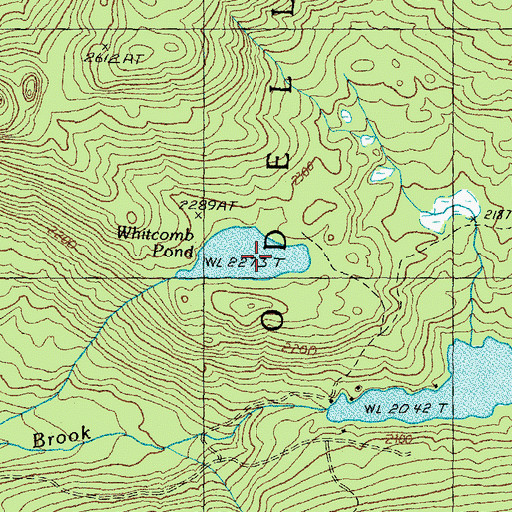 Topographic Map of Whitcomb Pond, NH