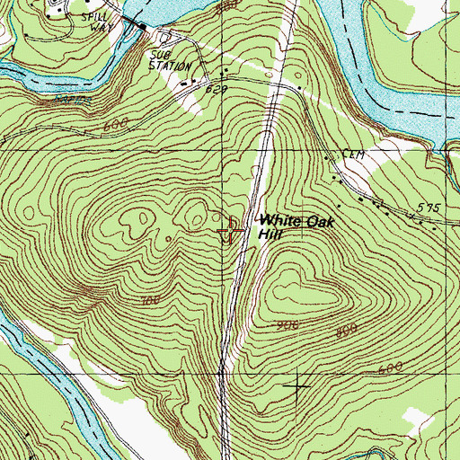 Topographic Map of White Oak Hill, NH