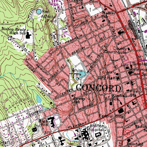 Topographic Map of White Park, NH