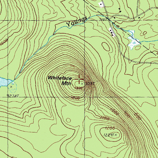 Topographic Map of Whiteface Mountain, NH