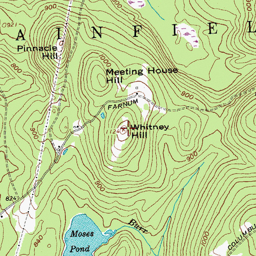 Topographic Map of Whitney Hill, NH