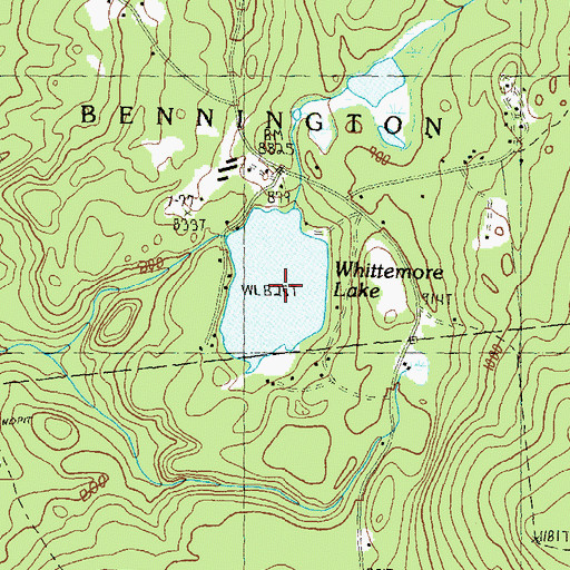 Topographic Map of Whittemore Lake, NH