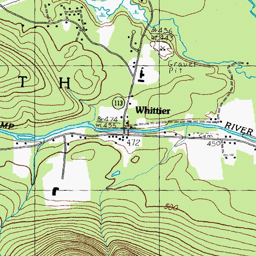 Topographic Map of Whittier, NH