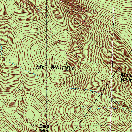 Topographic Map of Mount Whittier, NH