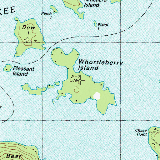 Topographic Map of Whortleberry Island, NH