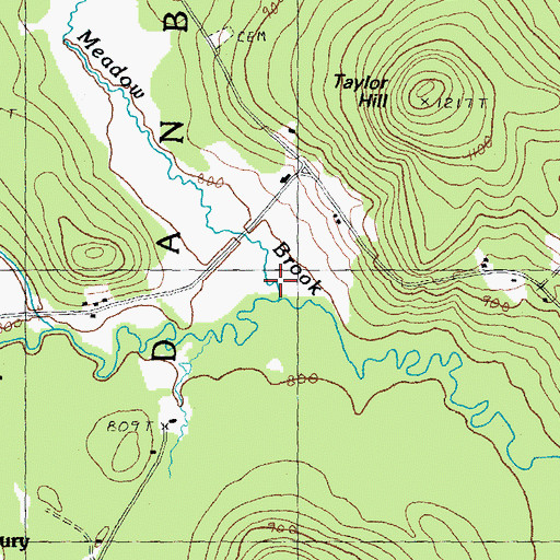 Topographic Map of Wild Meadow Brook, NH