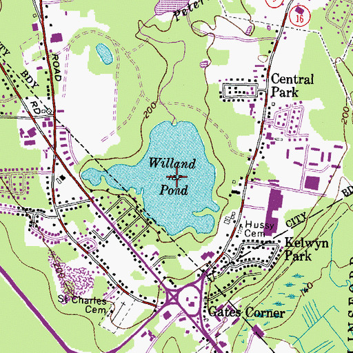 Topographic Map of Willand Pond, NH